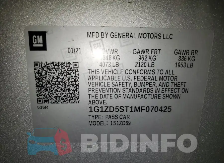 1G1ZD5ST1MF070425 Photo# 12