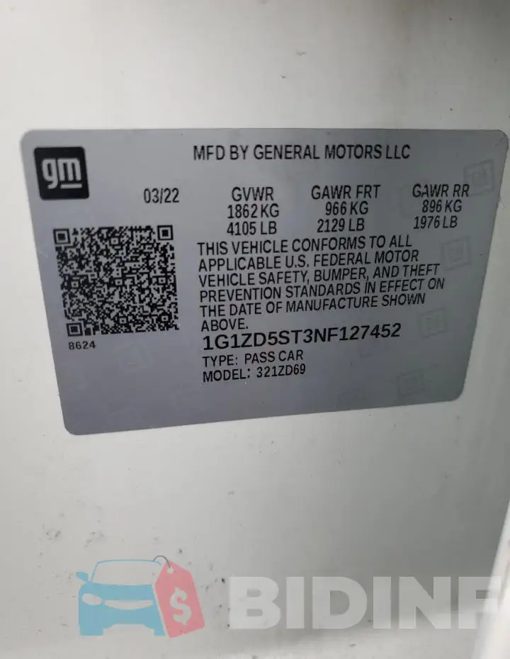 1G1ZD5ST3NF127452 Photo# 12
