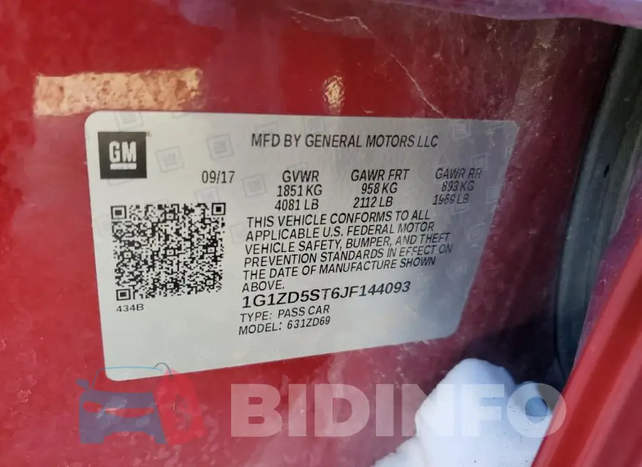 1G1ZD5ST6JF144093 Photo# 12