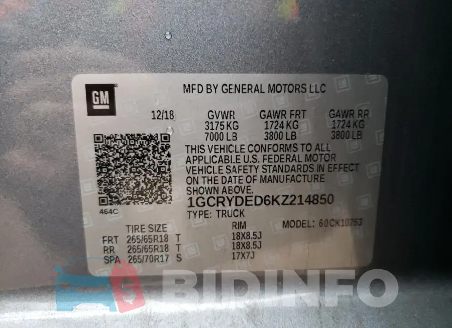 1GCRYDED6KZ214850 Photo# 12