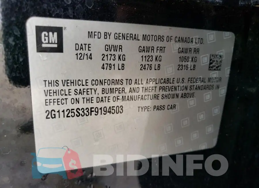 2G1125S33F9194503 Photo# 12