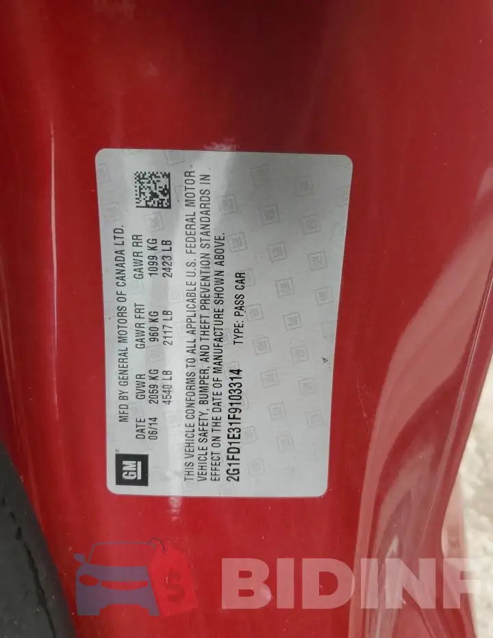2G1FD1E31F9103314 Photo# 12