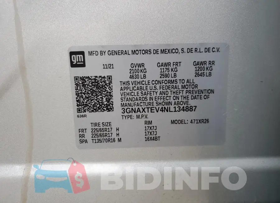 3GNAXTEV4NL134887 Photo# 14