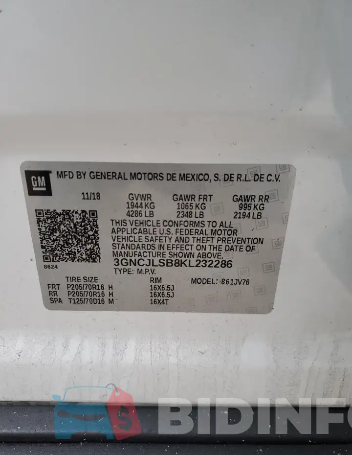 3GNCJLSB8KL232286 Photo# 13