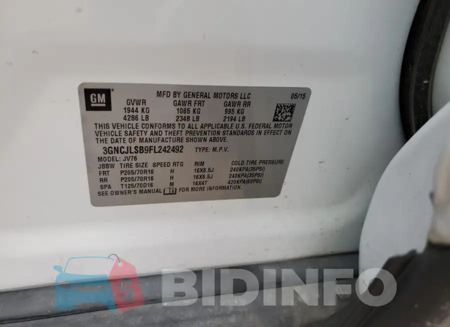 3GNCJLSB9FL242492 Photo# 12