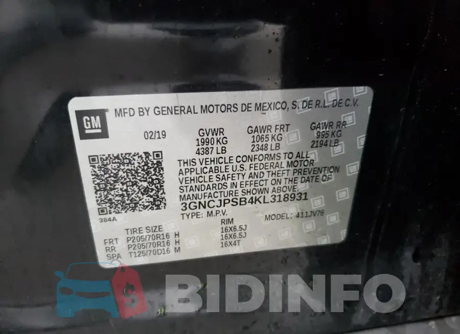 3GNCJPSB4KL318931 Photo# 13