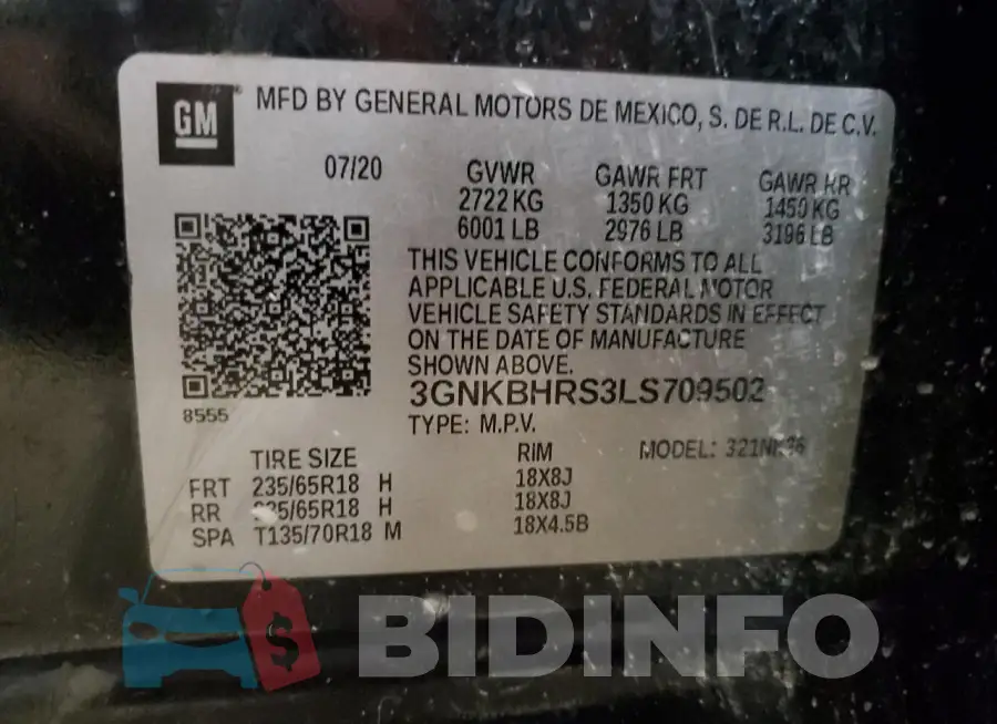 3GNKBHRS3LS709502 Photo# 13