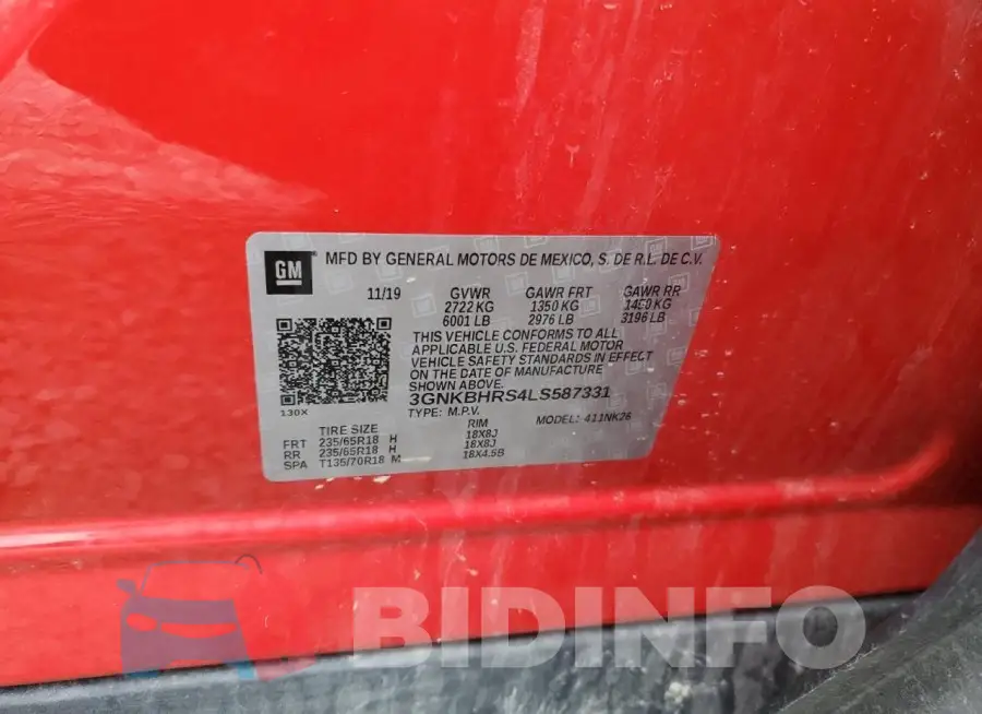 3GNKBHRS4LS587331 Photo# 12