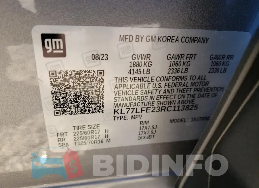 KL77LFE23RC113825 Photo# 13
