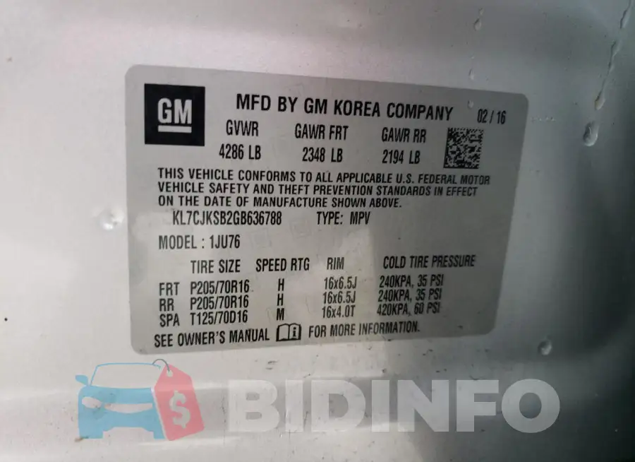 KL7CJKSB2GB636788 Photo# 13