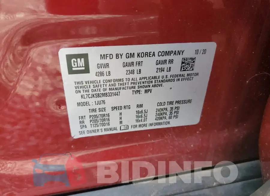 KL7CJKSB2MB331447 Photo# 12