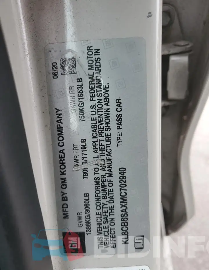 KL8CB6SAXMC702940 Photo# 12