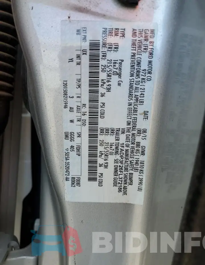 1FADP3F26FL372186 Photo# 12