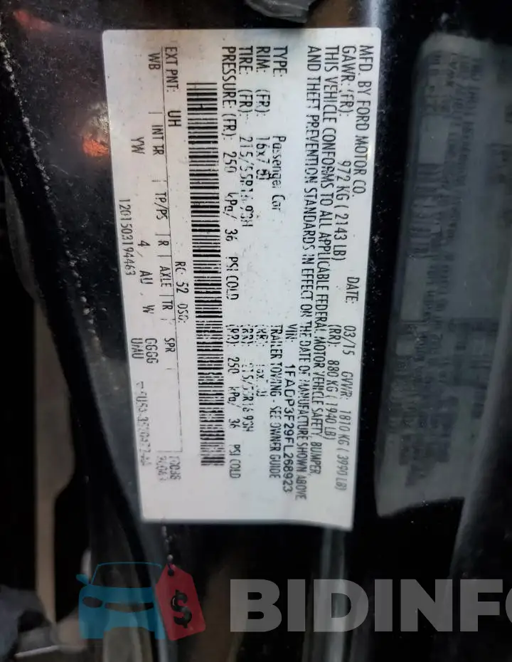 1FADP3F29FL268923 Photo# 13