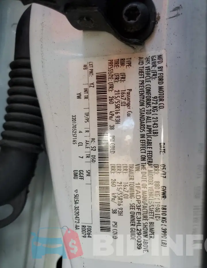 1FADP3FE3HL290039 Photo# 12