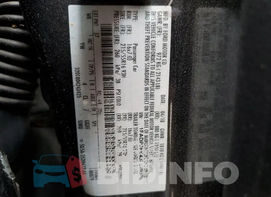 1FADP3FE4JL320378 Photo# 12
