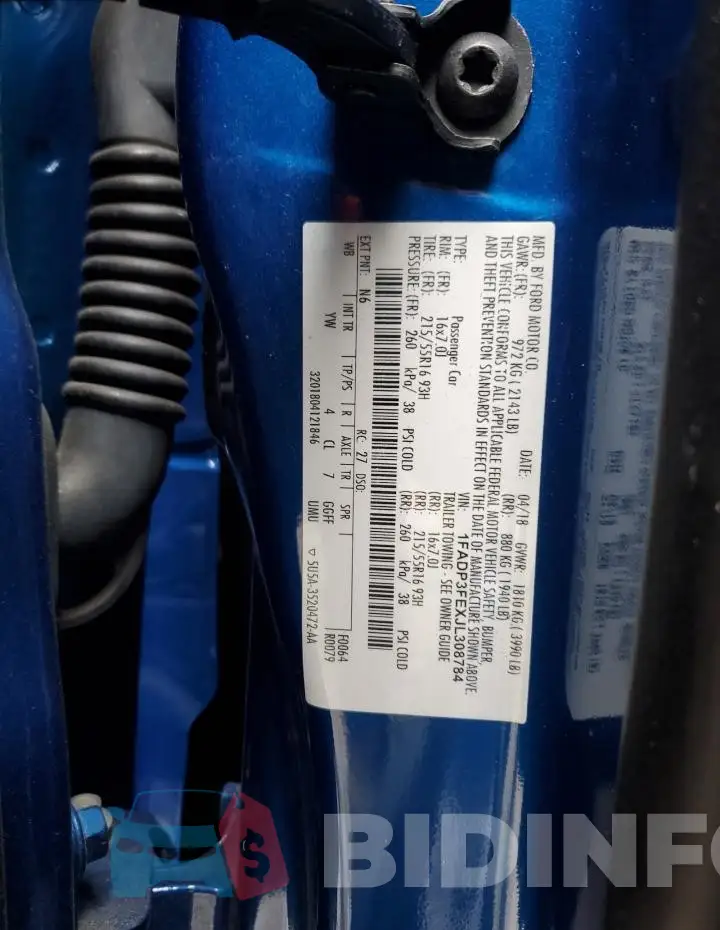 1FADP3FEXJL308784 Photo# 12