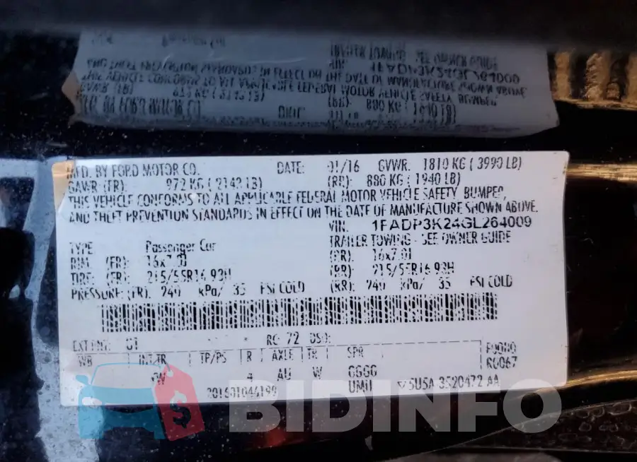 1FADP3K24GL264009 Photo# 13