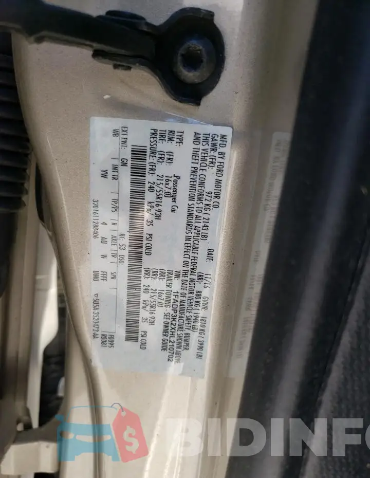 1FADP3K2XHL210702 Photo# 12