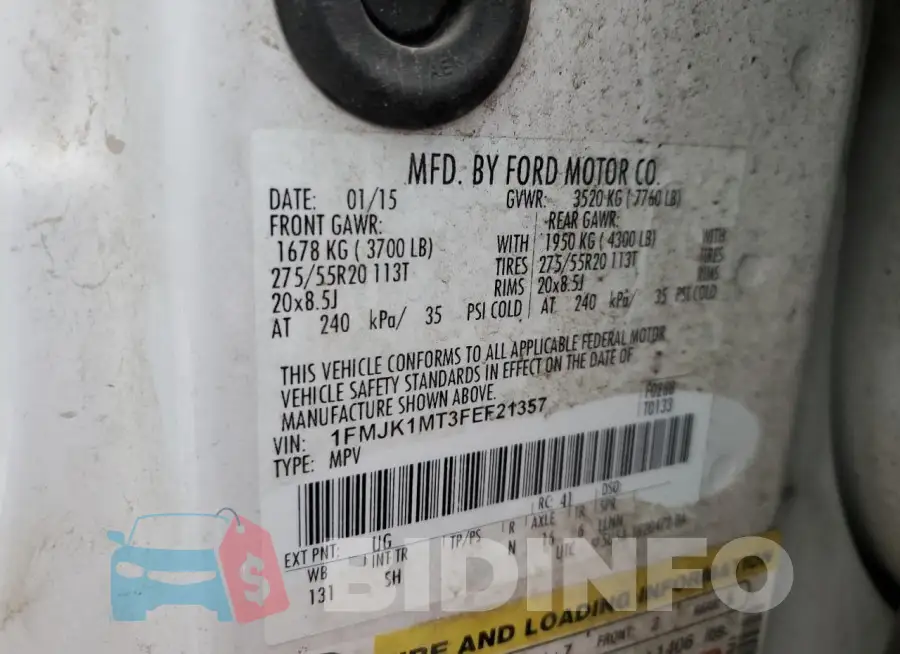 1FMJK1MT3FEF21357 Photo# 14
