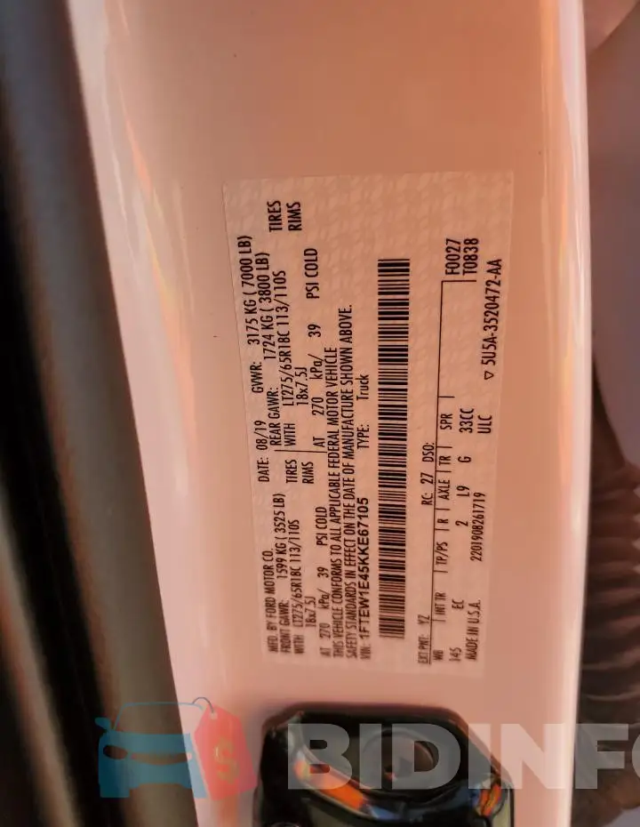 1FTEW1E45KKE67105 Photo# 12