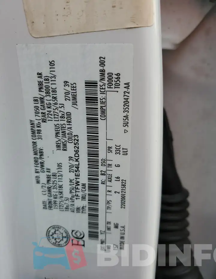 1FTFW1E54LKD62523 Photo# 12