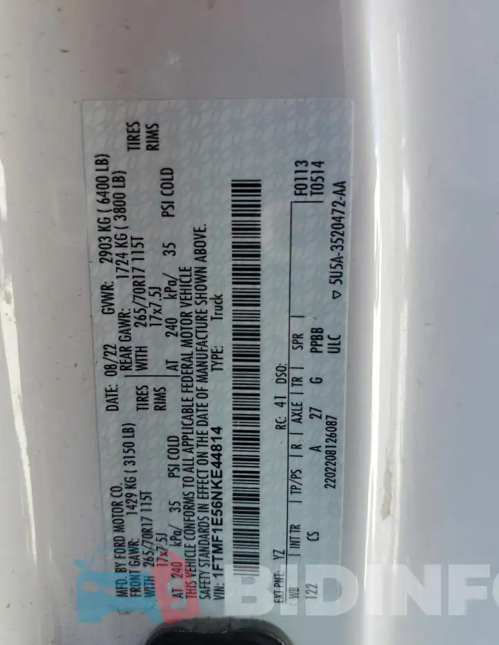 1FTMF1E56NKE44814 Photo# 12