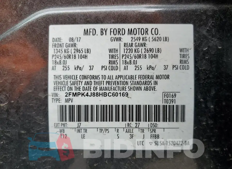 2FMPK4J88HBC60169 Photo# 12