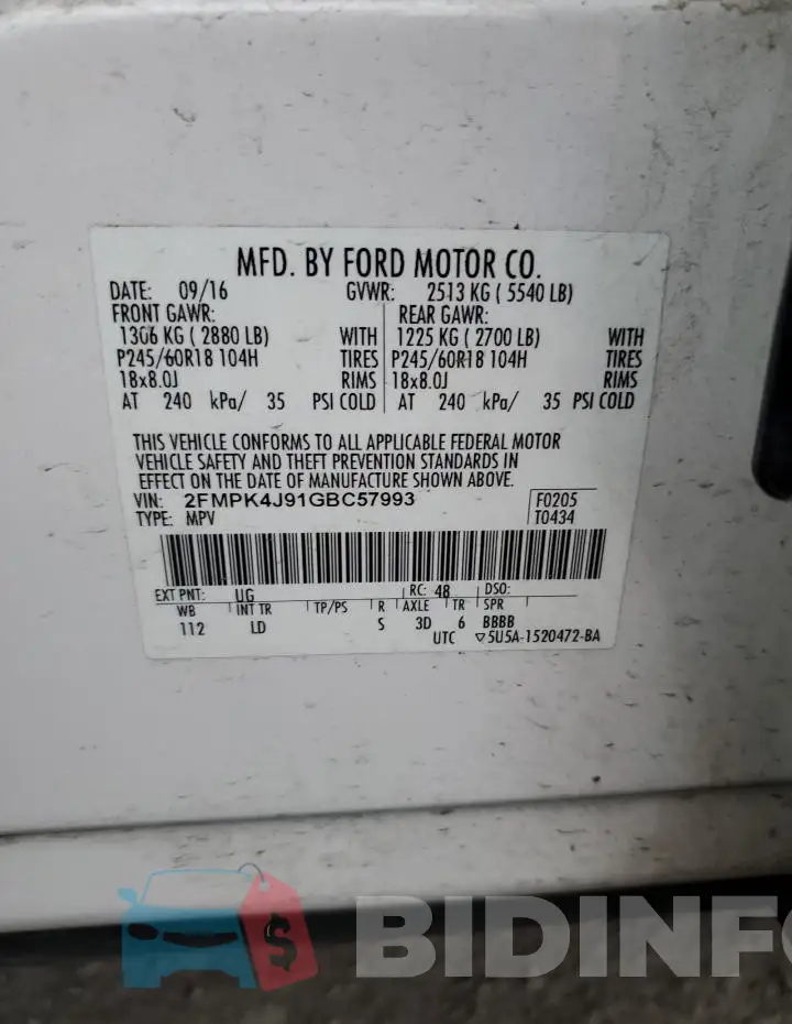 2FMPK4J91GBC57993 Photo# 13