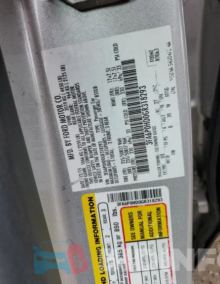 3FA6P0HD0GR318293 Photo# 13