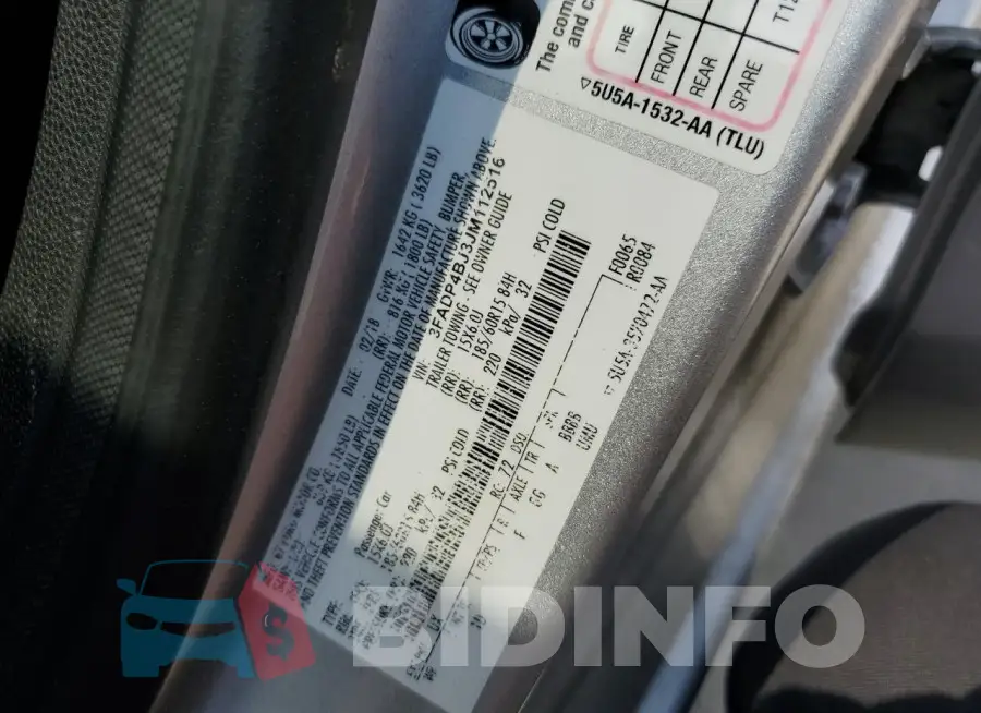 3FADP4BJ3JM112516 Photo# 12