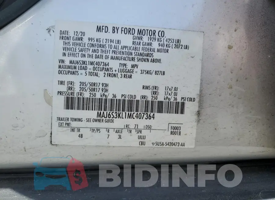 MAJ6S3KL1MC407364 Photo# 14