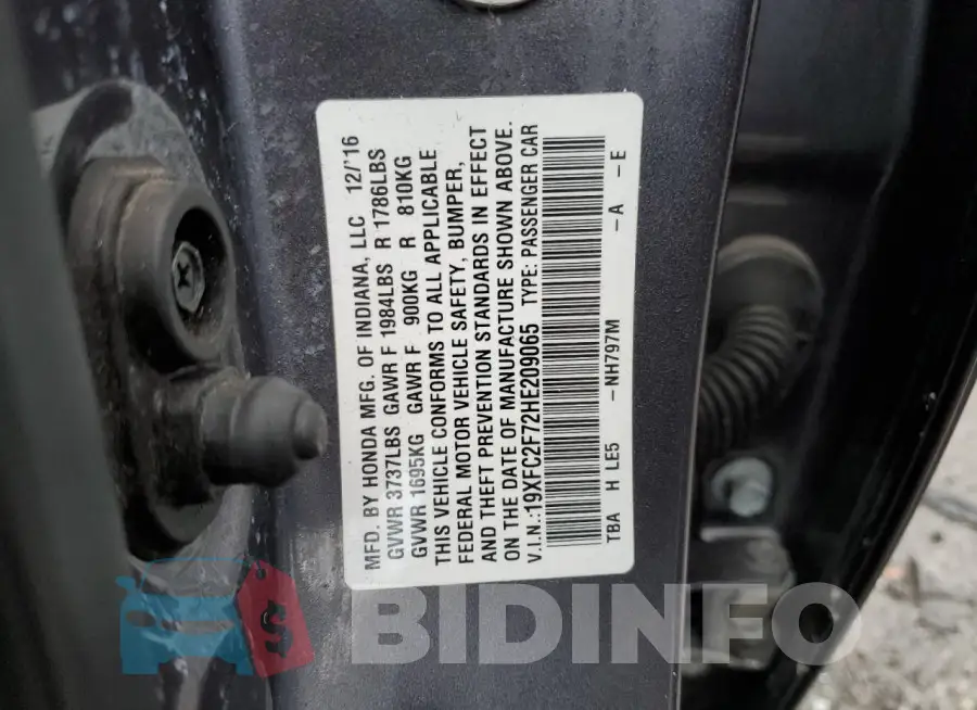 19XFC2F72HE209065 Photo# 12