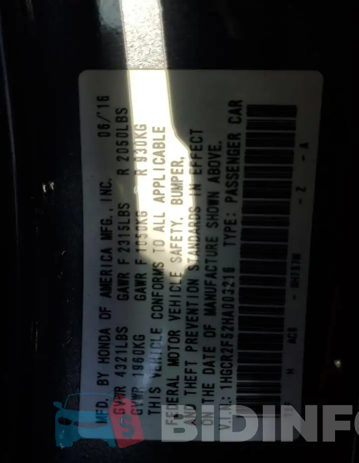 1HGCR2F52HA003216 Photo# 12