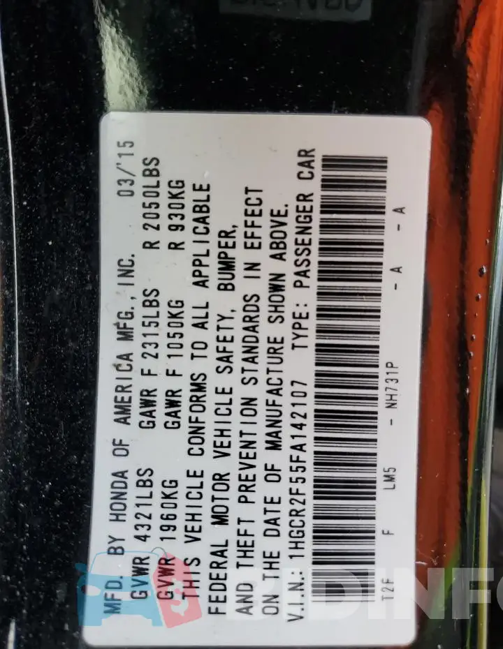 1HGCR2F55FA142107 Photo# 13