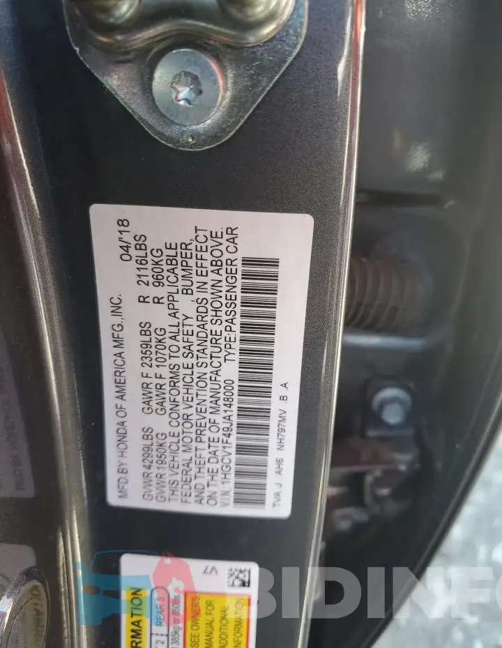 1HGCV1F49JA148000 Photo# 13