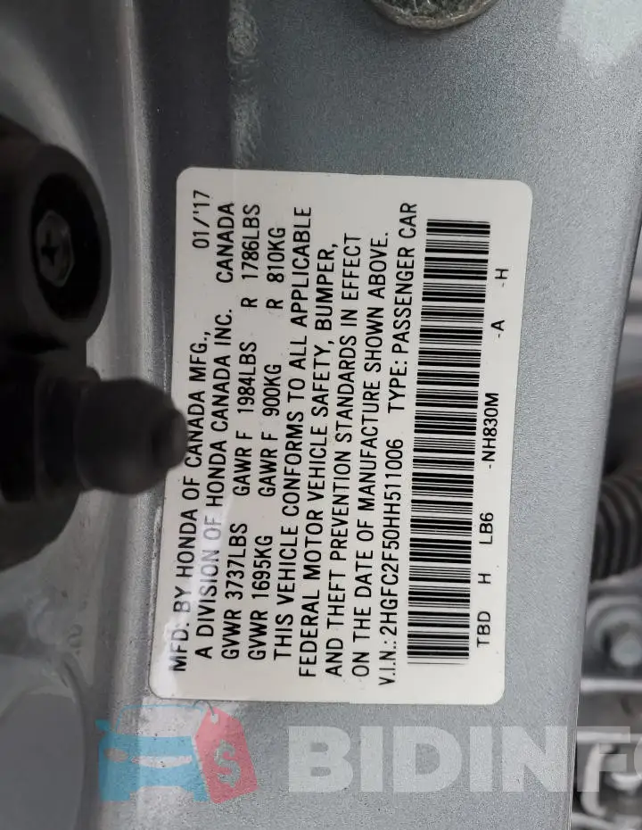 2HGFC2F50HH511006 Photo# 12
