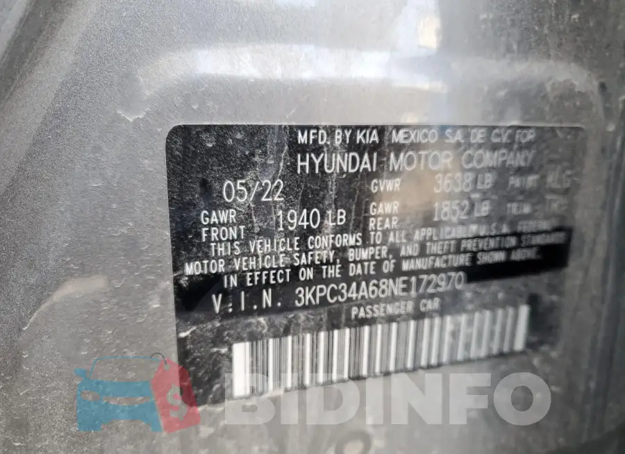 3KPC34A68NE172970 Photo# 12