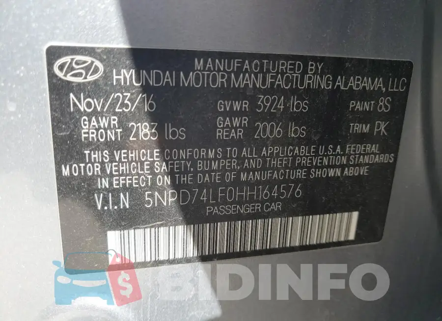 5NPD74LF0HH164576 Photo# 13