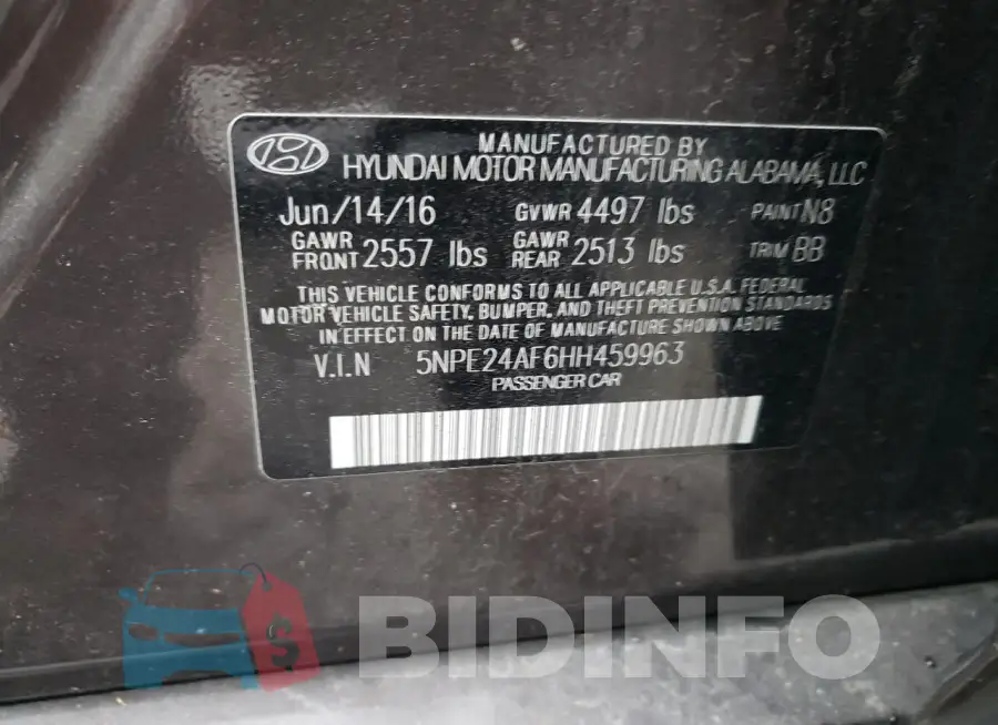 5NPE24AF6HH459963 Photo# 13