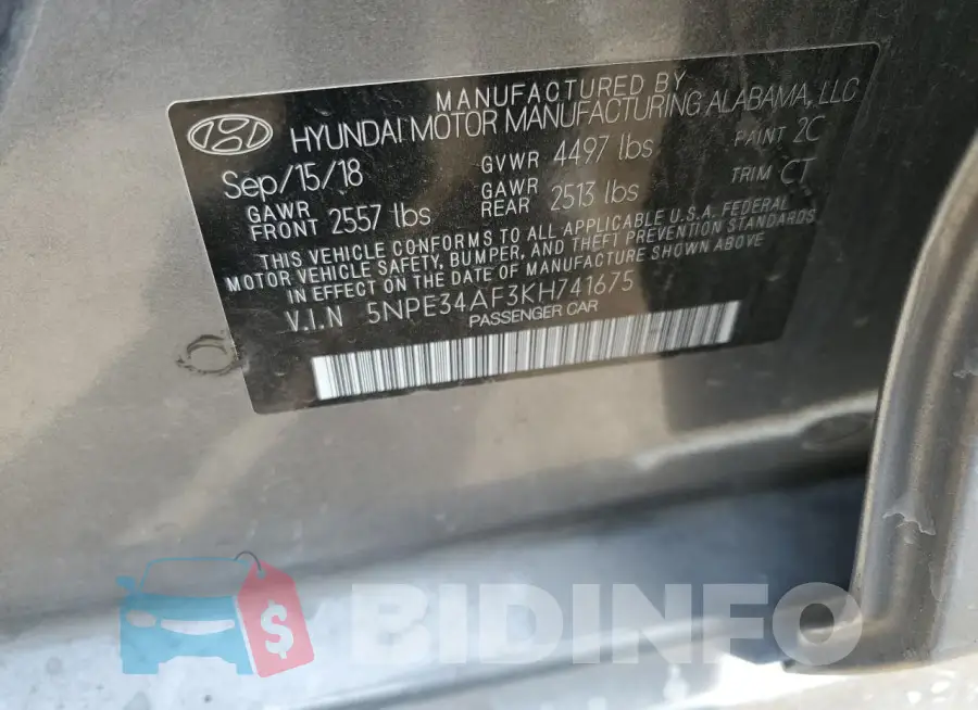 5NPE34AF3KH741675 Photo# 12