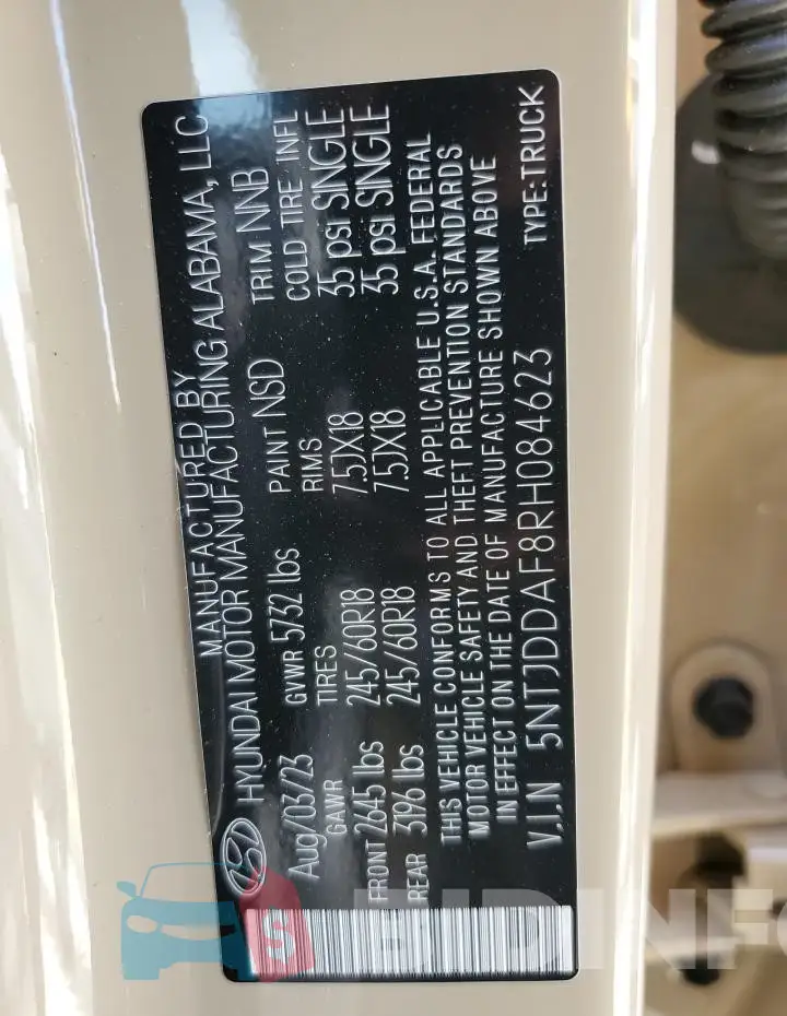5NTJDDAF8RH084623 Photo# 12