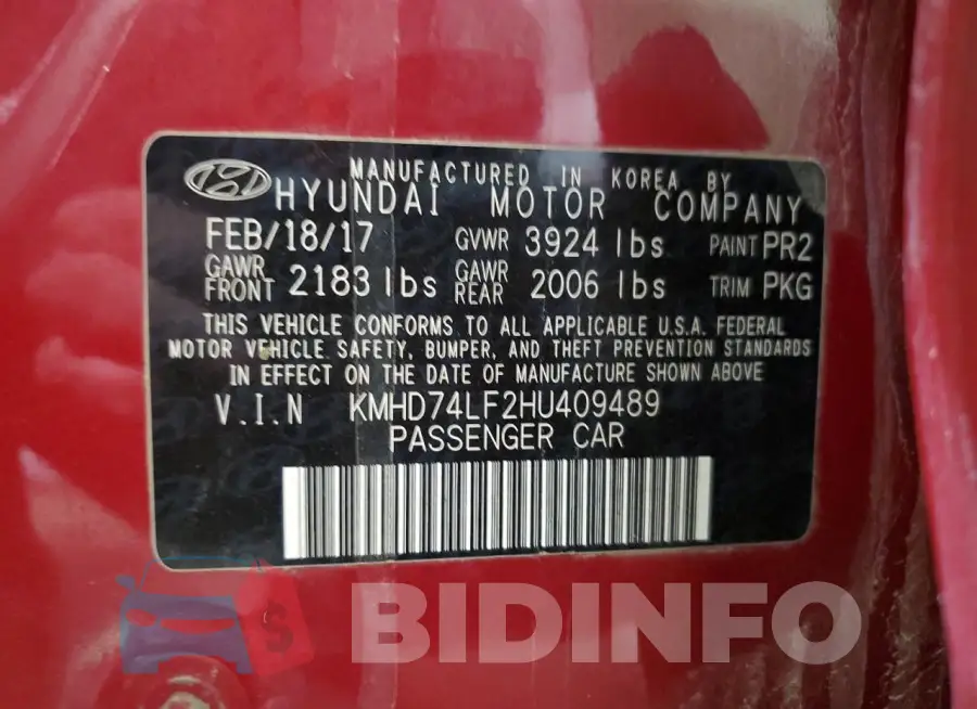 KMHD74LF2HU409489 Photo# 13