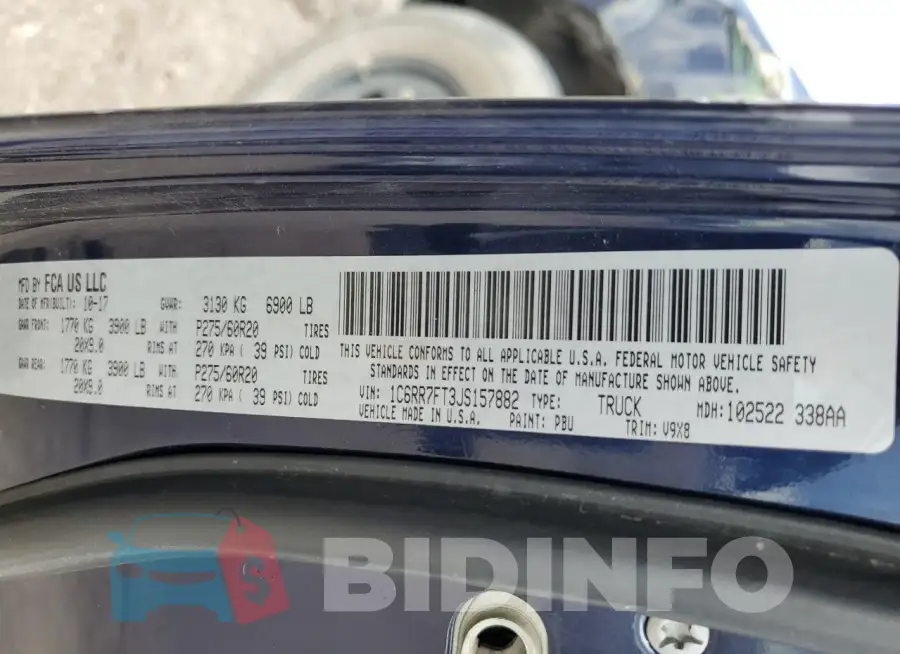 1C6RR7FT3JS157882 Photo# 13