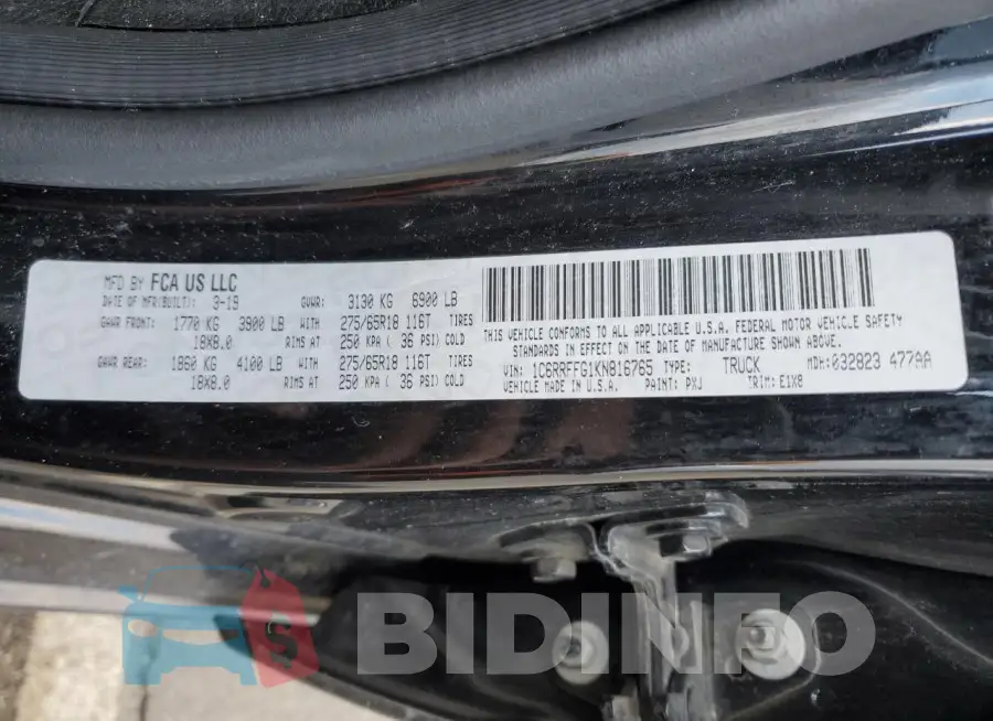 1C6RRFFG1KN816765 Photo# 12