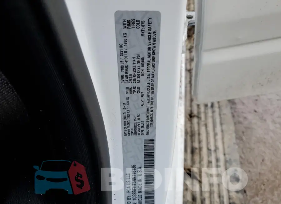1C6SRFHT5NN176186 Photo# 13