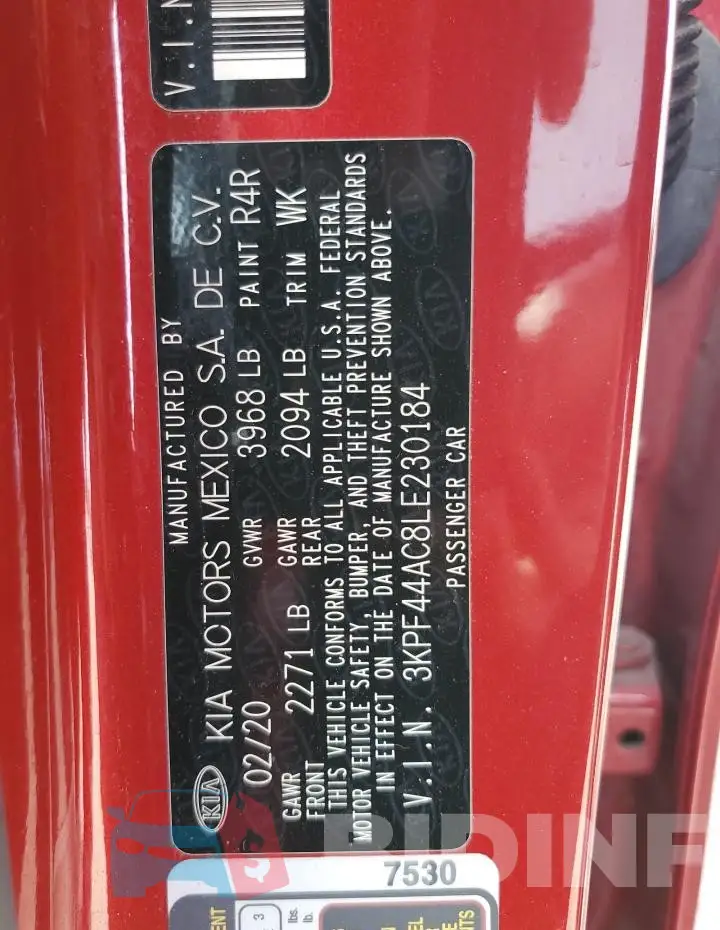 3KPF44AC8LE230184 Photo# 12