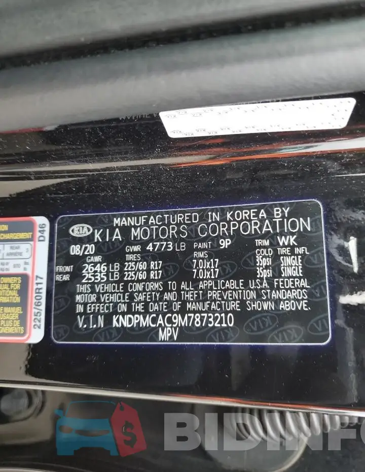 KNDPMCAC9M7873210 Photo# 12