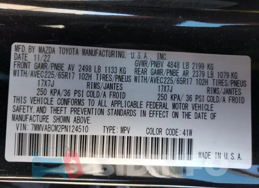 7MMVABCM2PN124510 Photo# 14