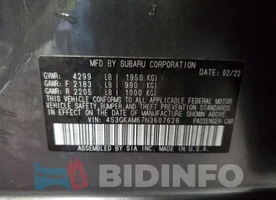 4S3GKAM67N3607628 Photo# 12